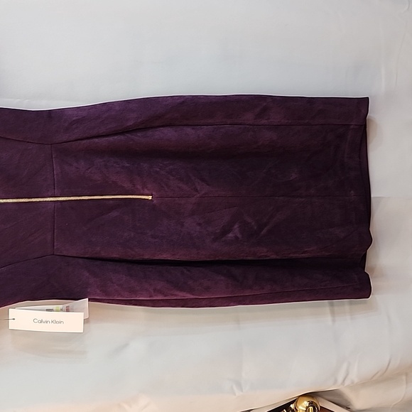 LAST 1 NWT Calvin Klein faux suede dress - Picture 7 of 7
